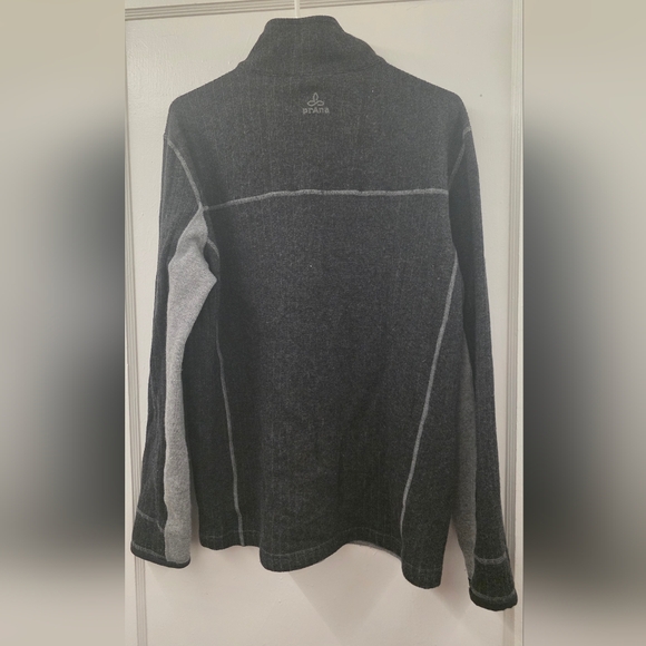 prAna Men’s Wentworth 1/4 Zip Sweater Gray Colorblock | Size Large - Picture 2 of 9